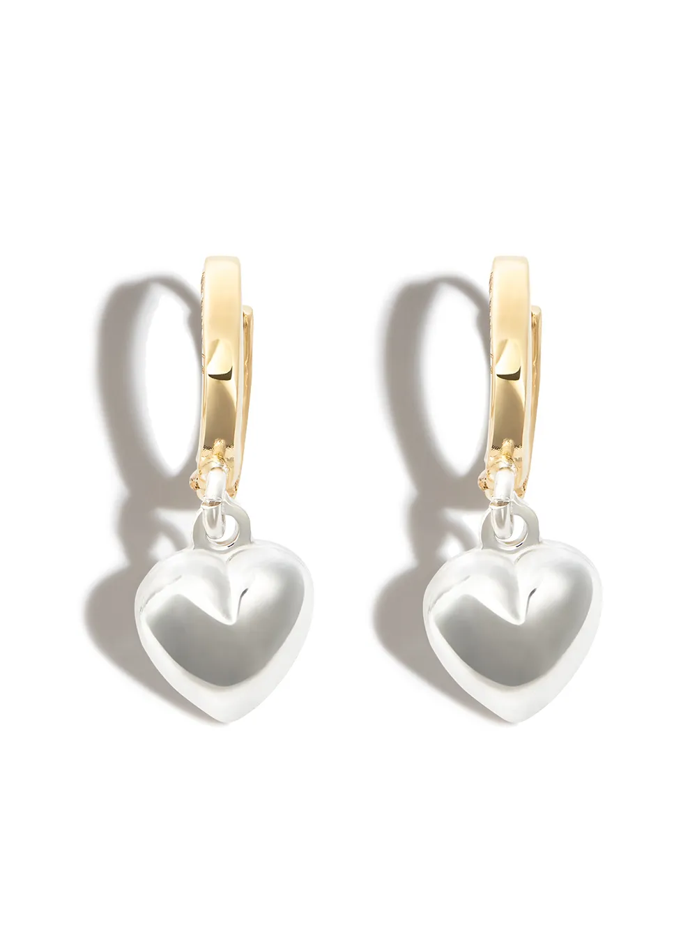 

Loren Stewart 14kt yellow gold puff heart huggie earrings