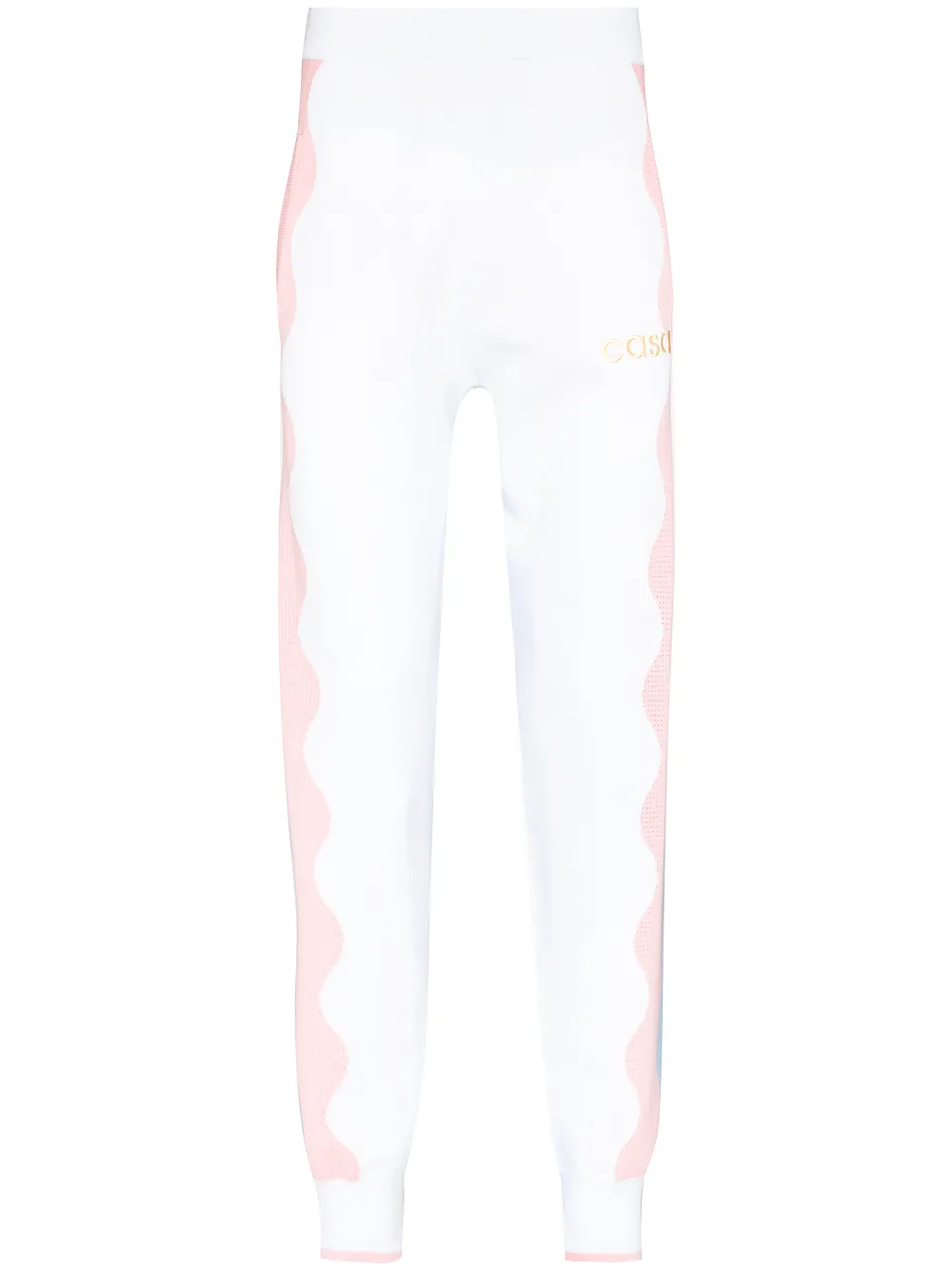 

Casablanca wave-stripe knitted track pants - White