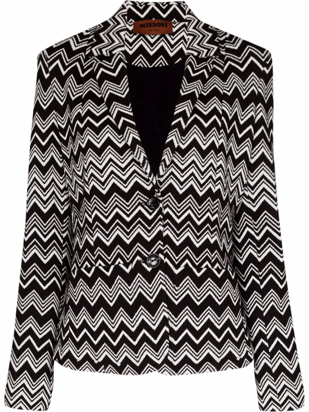 

Missoni blazer de tejido en zigzag con botones - Negro