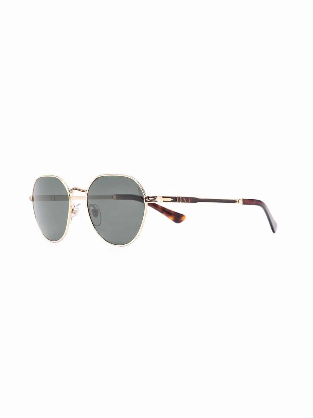 Shop Persol Polarized Round-frame Sunglasses In Gold