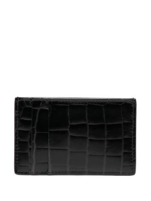 crocodile-effect leather cardholder