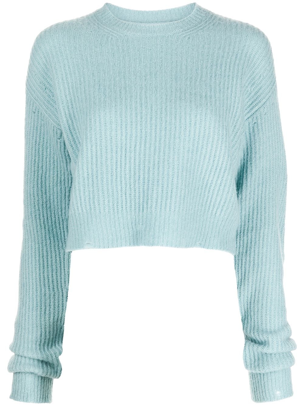 AMIRI distressed-sleeve Cropped Jumper - Farfetch