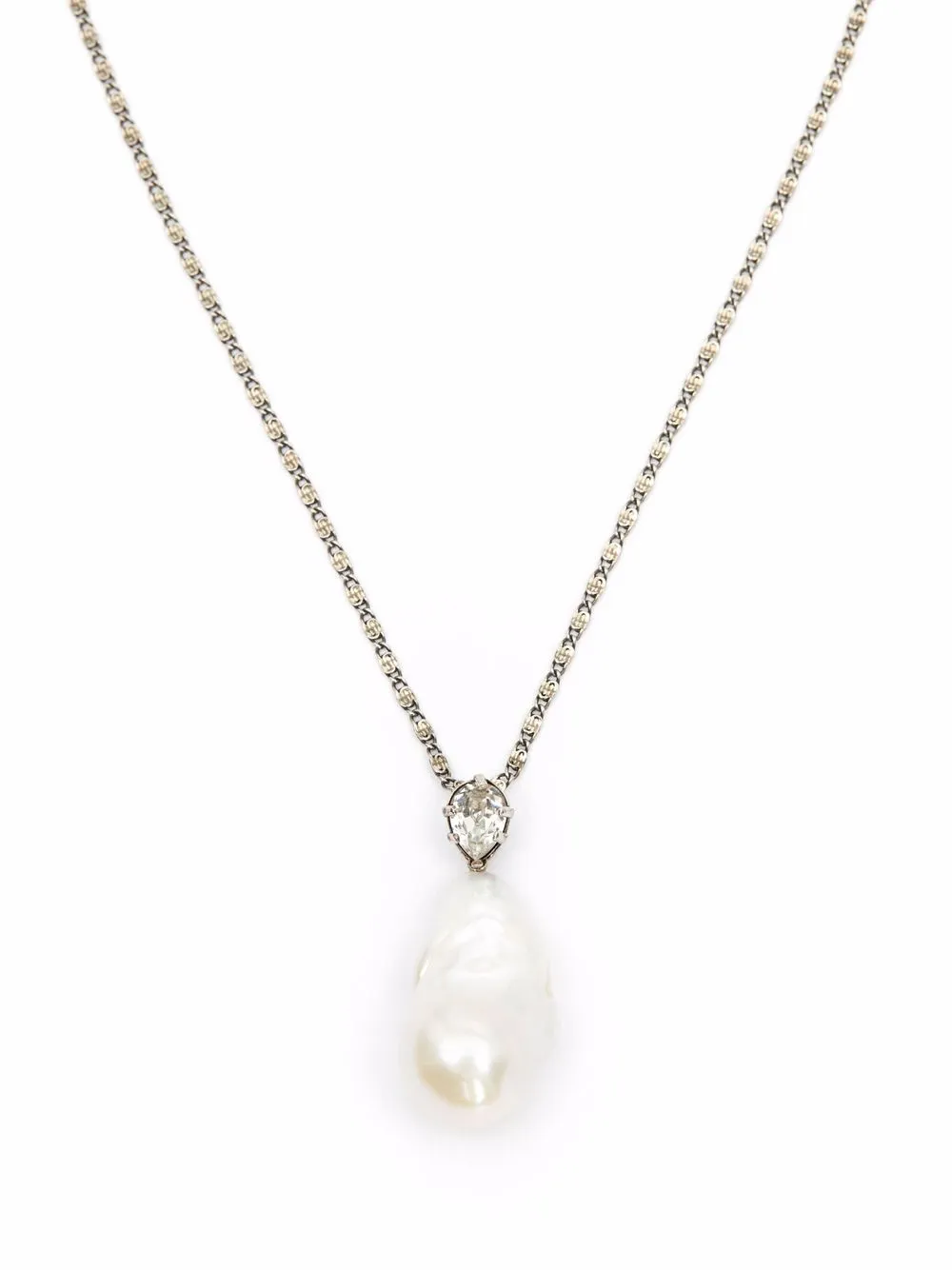 

Alexander McQueen collar con dije de perla - Plateado