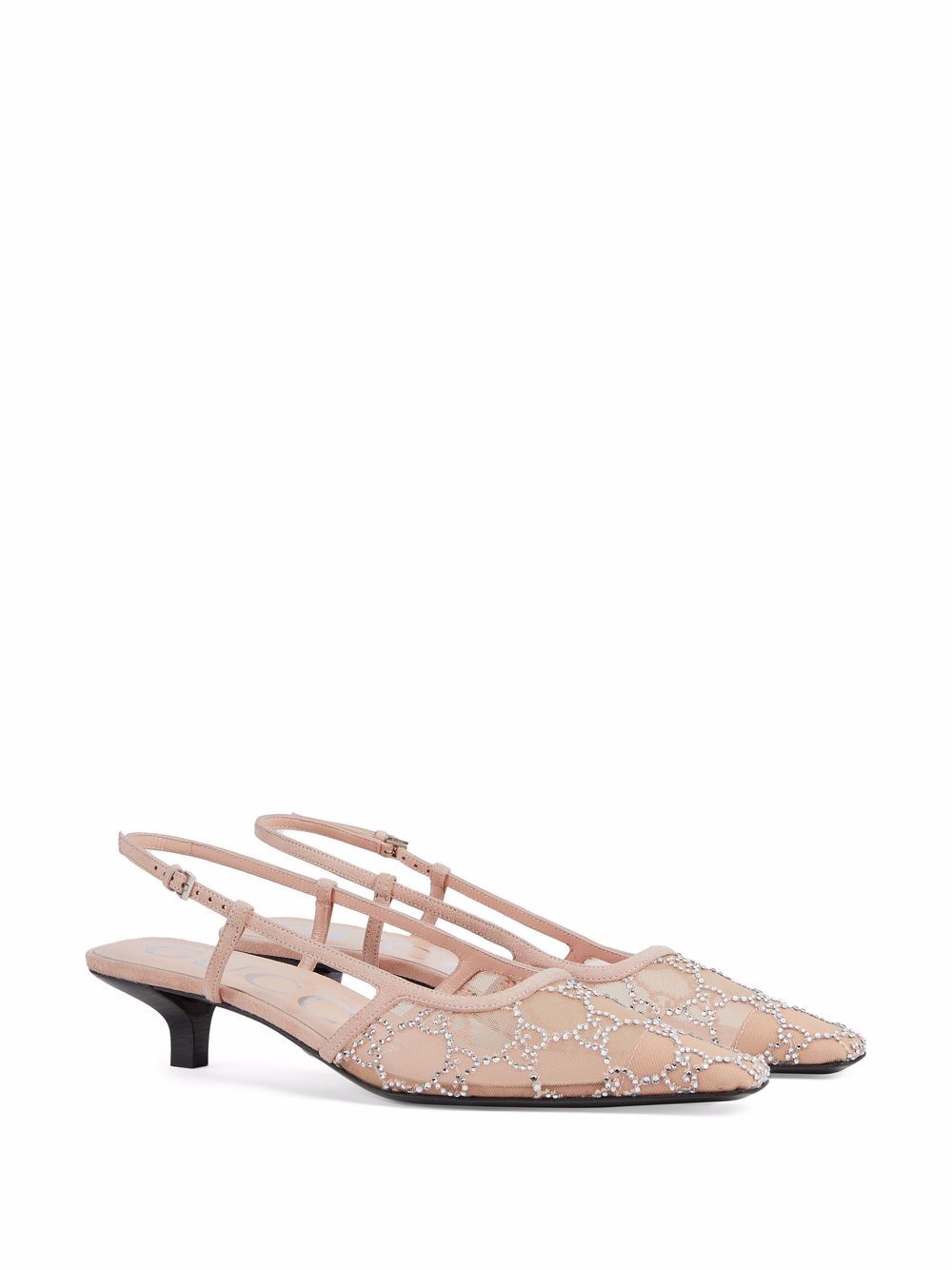 Gucci Pumps verfraaid met kristallen - Beige