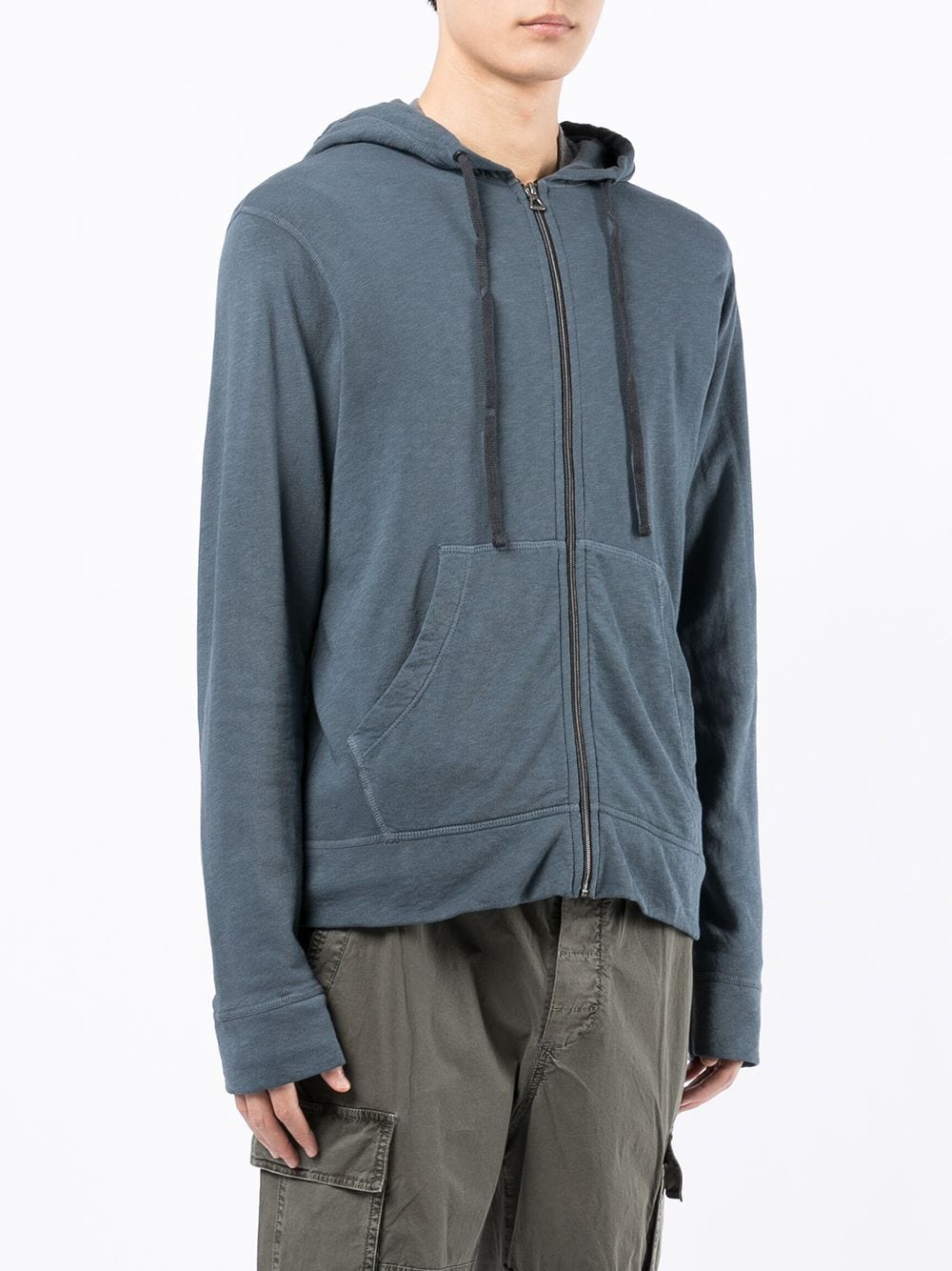 James Perse Vintage French Terry Zip Up Hoodie - Grey - S