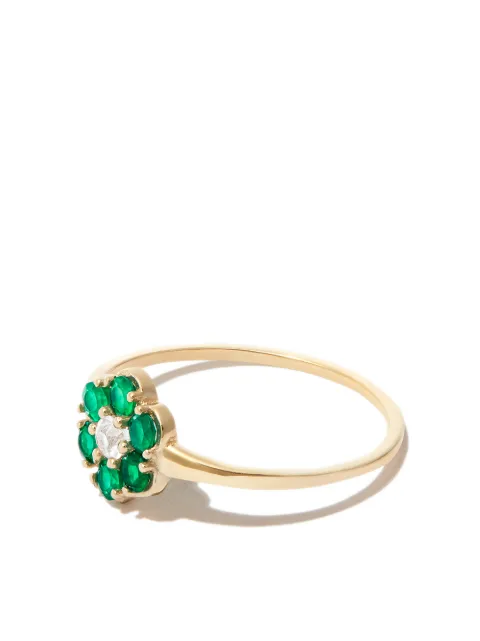 Loren Stewart 14kt yellow gold Flower Power agate ring