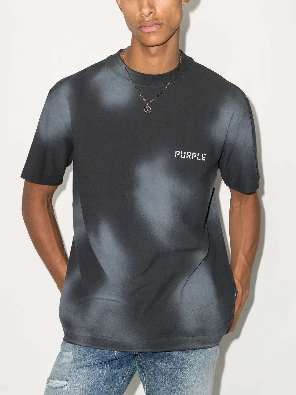 Purple Brand bleacheffect logoprint Tshirt Farfetch