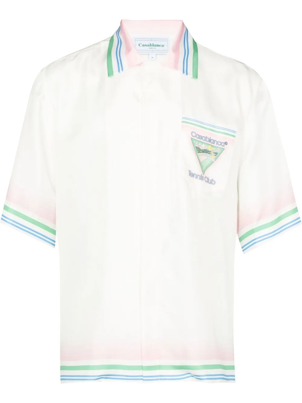 logo-print short-sleeved silk shirt
