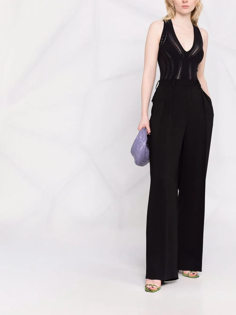Wolford Body met mesh vlak - Zwart