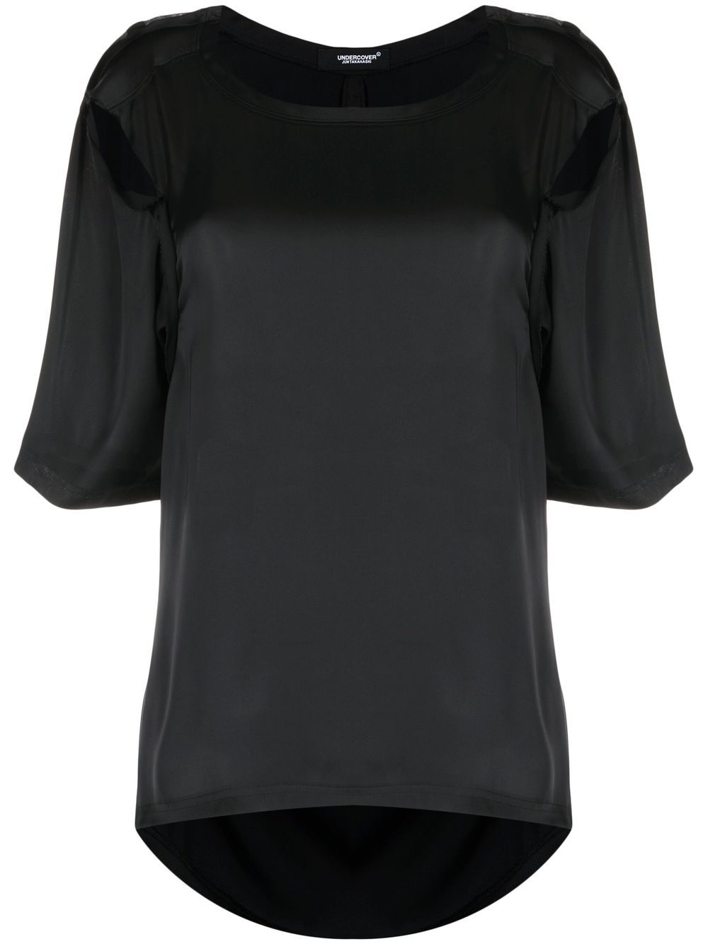 Undercover ripped-detail Draped Satin Blouse - Farfetch