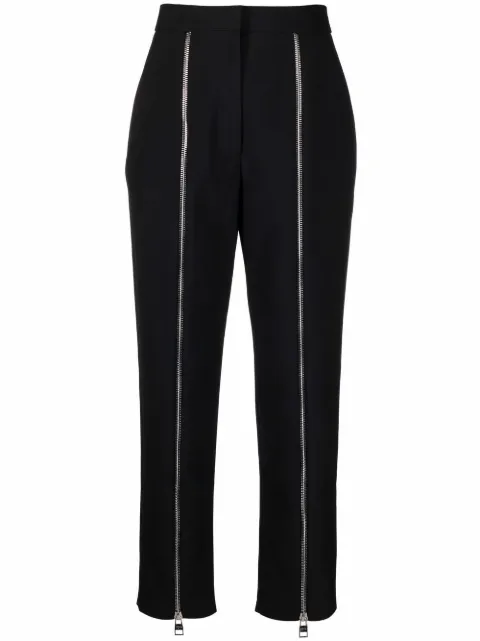 Alexander McQueen zip-detail-high-waisted trousers