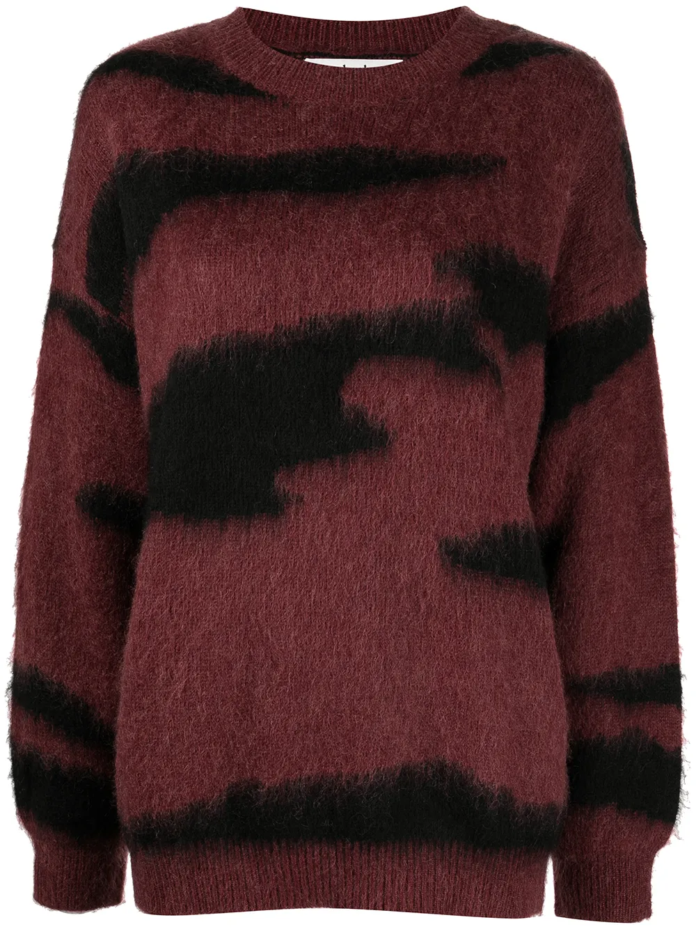 b+ab striped two-tone jumper - Red