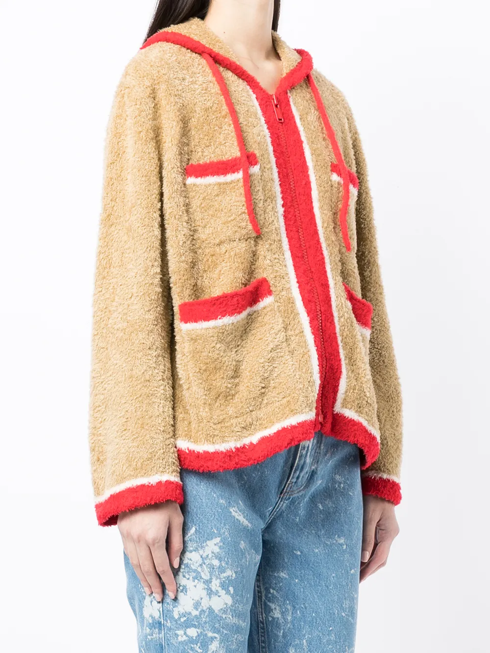Undercover Textured Hooded Jacket In Brown