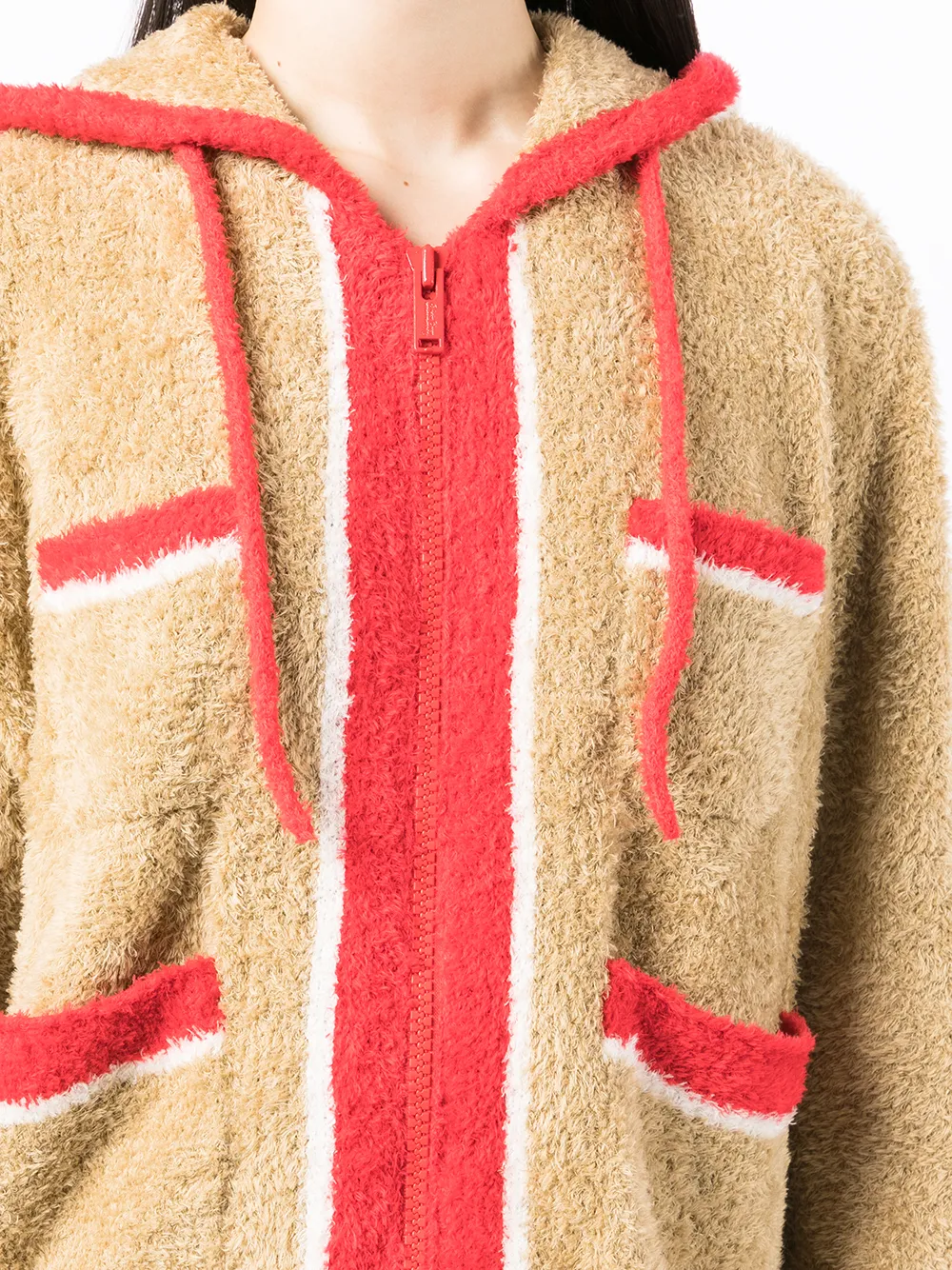 Undercover Textured Hooded Jacket In Brown