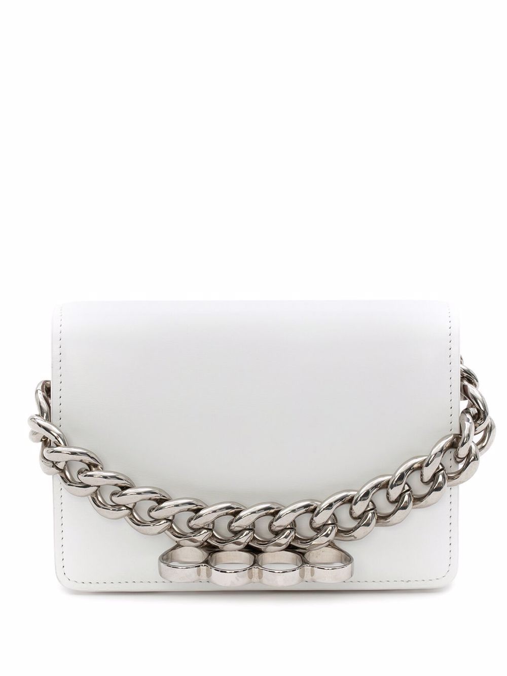 

Alexander McQueen bolsa mini con cadena y cuatro anillos - Blanco