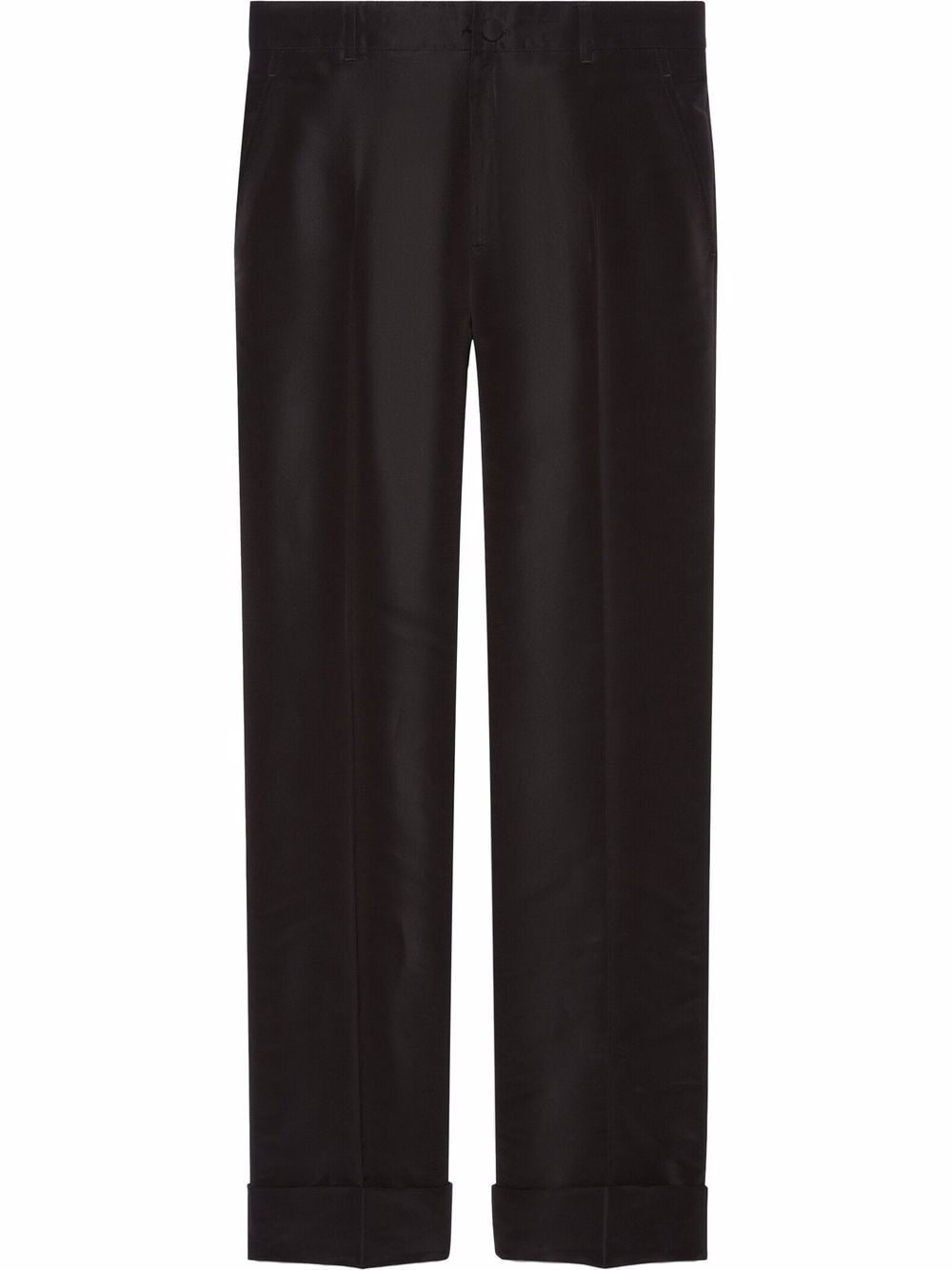 Turn-up Hem Tailored Silk Trousers In |