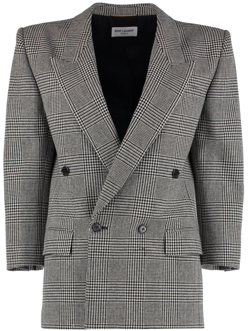 Saint Laurent houndstooth double-breasted blazer - Black