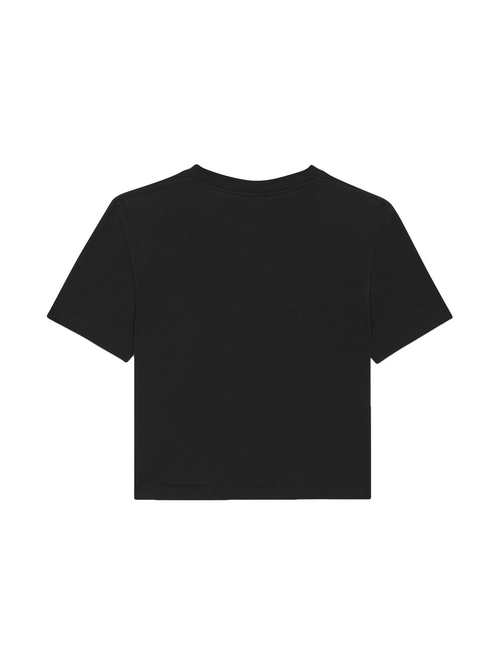 Shop Saint Laurent Embroidered-logo Cropped T-shirt In Black