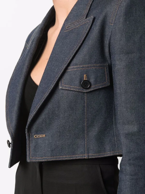 Saint Laurent Cropped Denim Jacket - Farfetch
