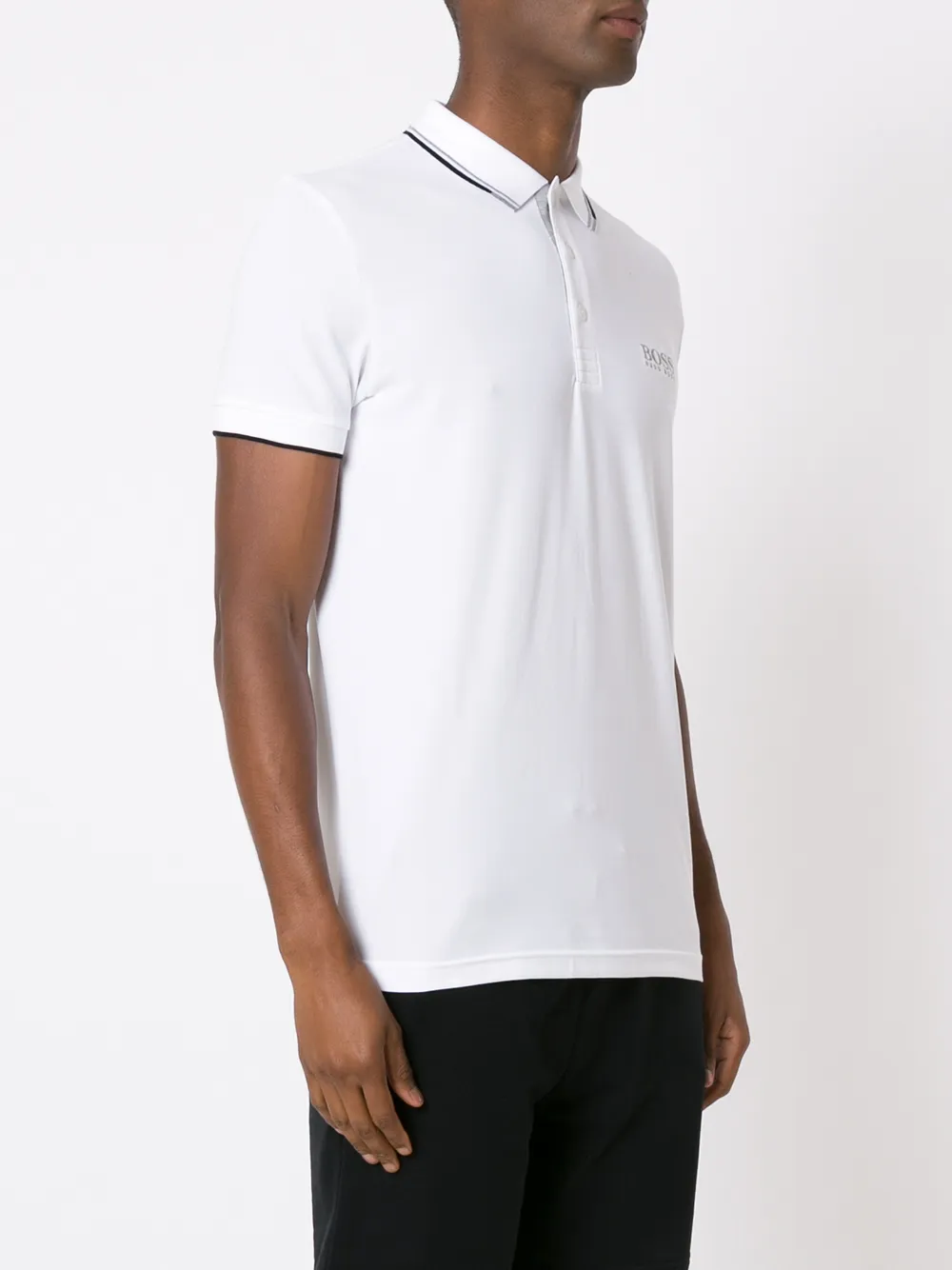 BOSS Poloshirt met geborduurd logo Wit