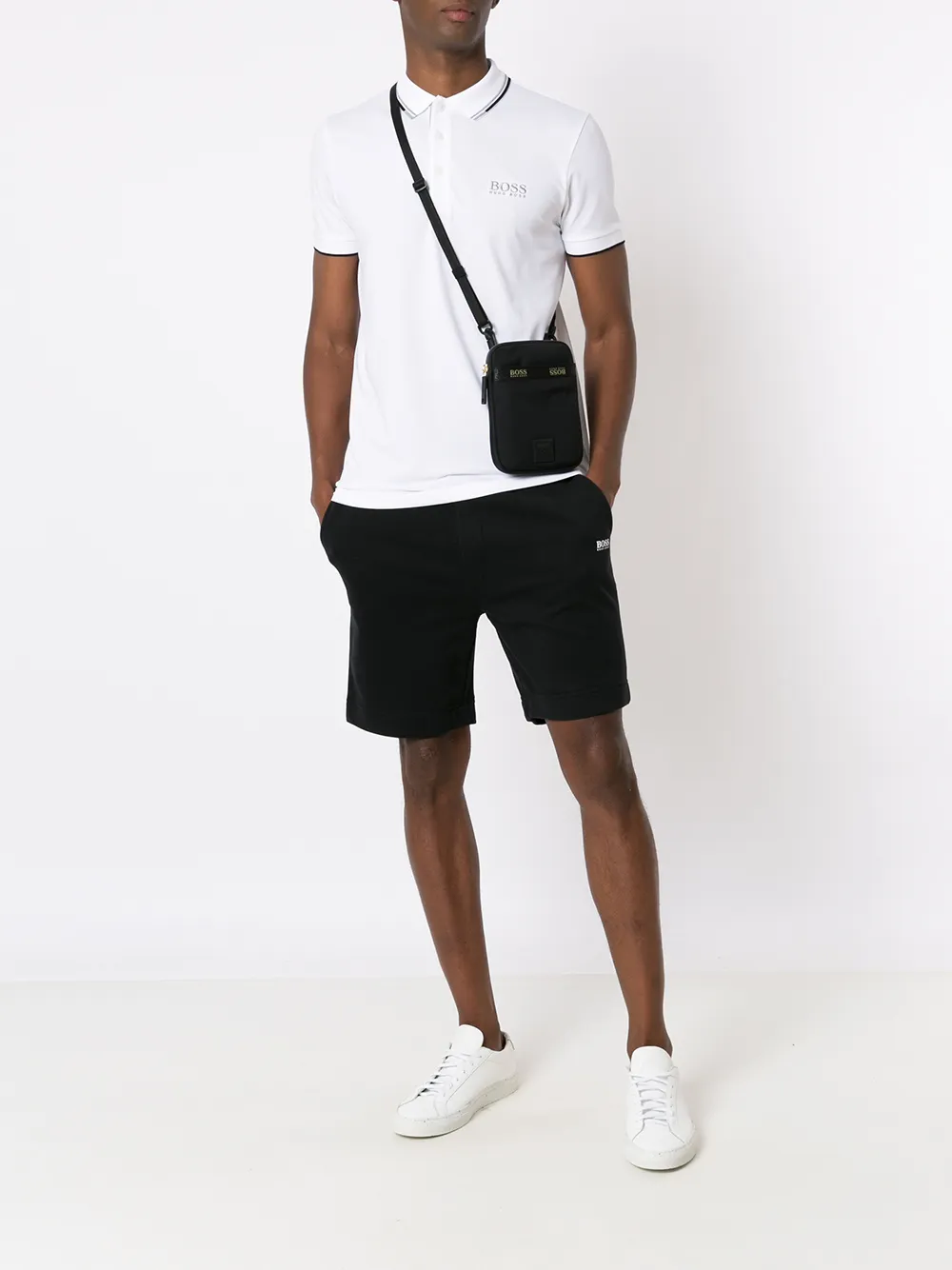 BOSS Poloshirt met geborduurd logo - Wit