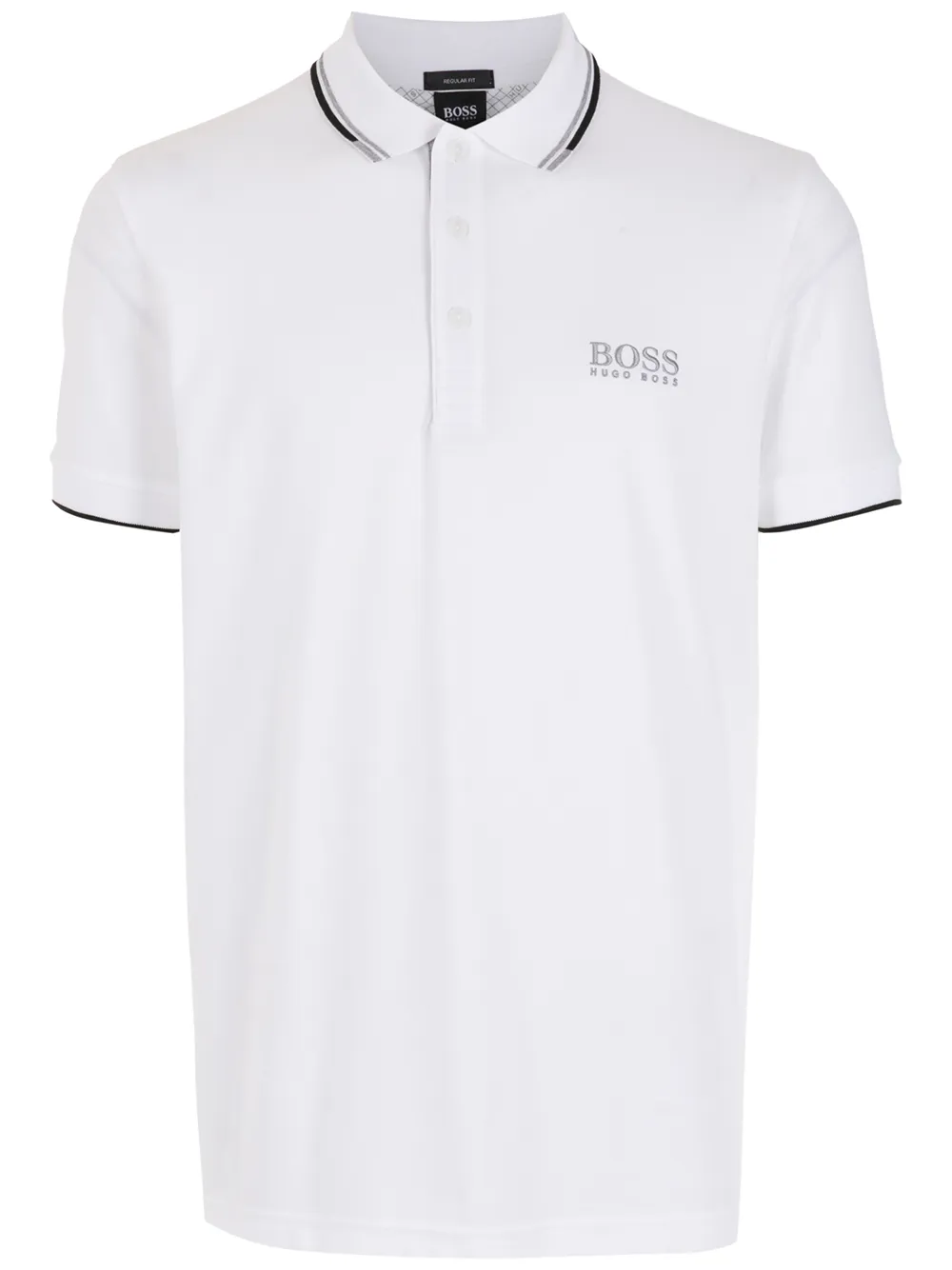 BOSS Poloshirt met geborduurd logo Wit