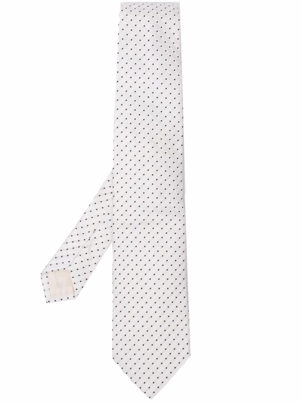 

D4.0 embroidered silk tie - White
