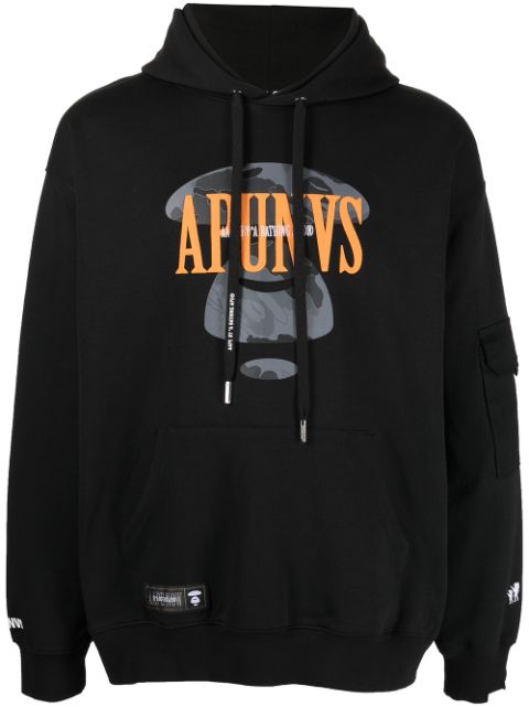 AAPE BY *A BATHING APE logo-print panelled hoodie Men