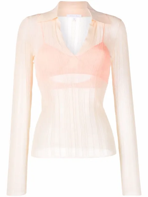 Patrizia Pepe polo de canalé semitranslúcido