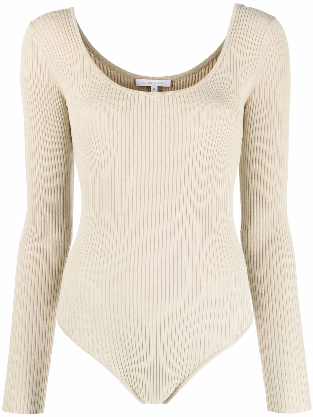 

Patrizia Pepe scoop neck ribbed body - Neutrals