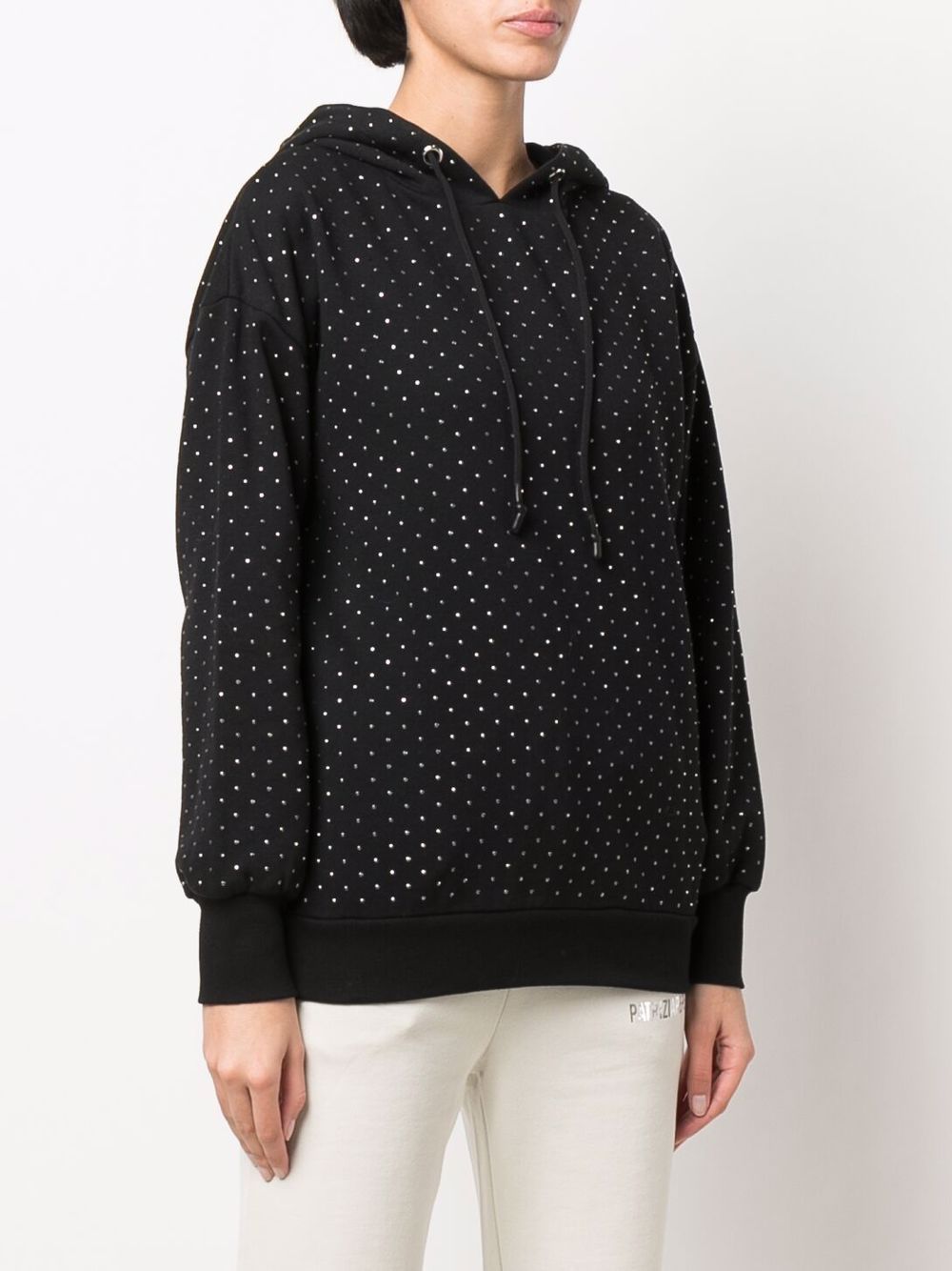 Shop Patrizia Pepe Sequin Studded Hoodie In Black