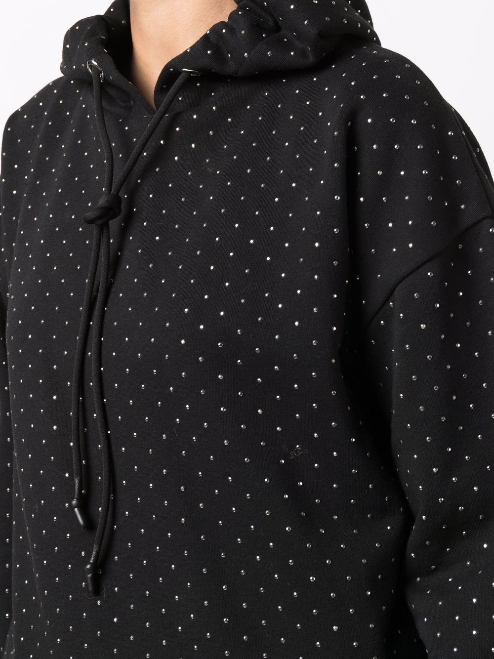 Shop Patrizia Pepe Sequin Studded Hoodie In Black