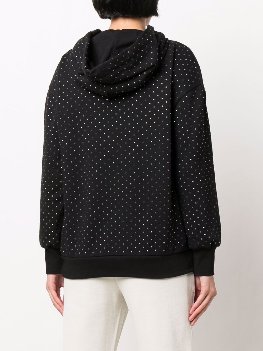 Shop Patrizia Pepe Sequin Studded Hoodie In Black