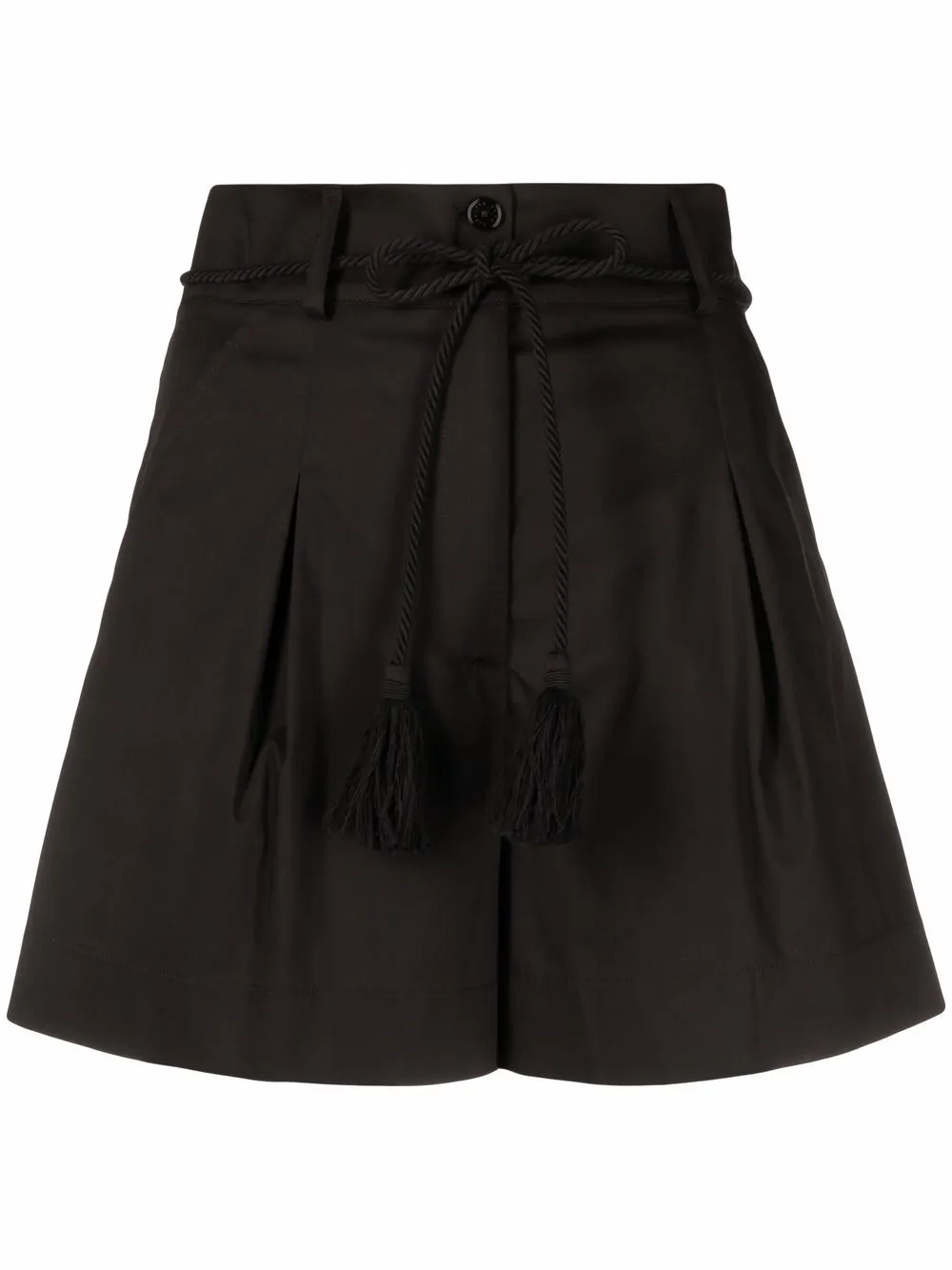 Patrizia Pepe shorts de tiro alto con pinzas - Negro