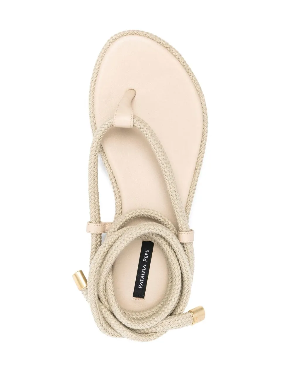 Patrizia Pepe Wraparound Rope Sandals In Neutrals