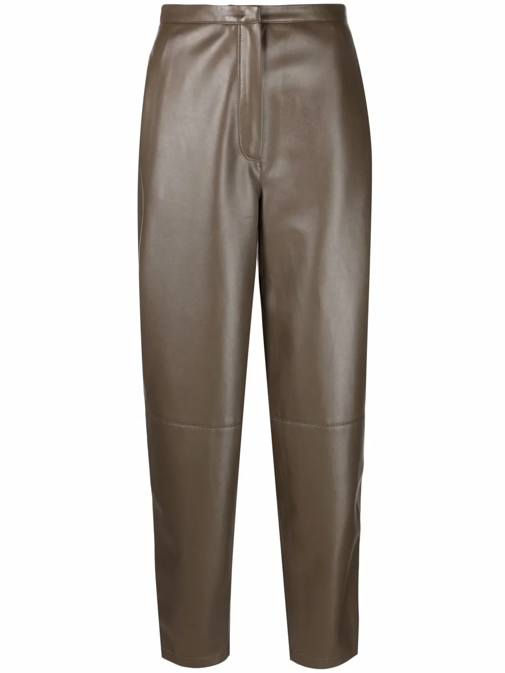 

12 STOREEZ faux-leather tapered-leg trousers - Green