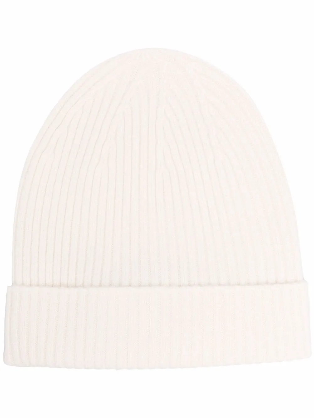 

12 STOREEZ gorro de cachemira tejido de canalé - Blanco