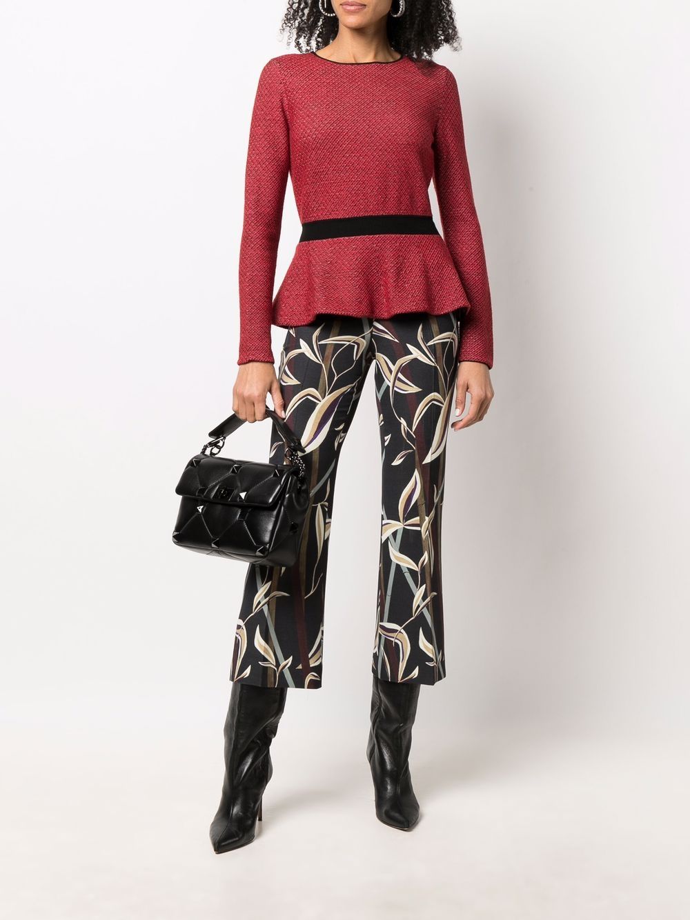 Image 2 of Christian Dior Pre-Owned 2000s leaf print cropped trousers