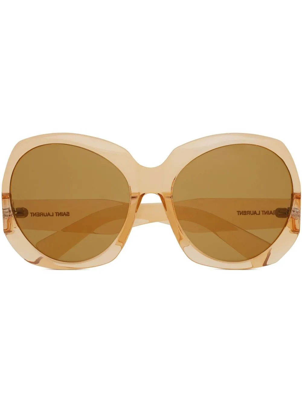 Saint Laurent Zonnebril met oversized rond montuur Geel