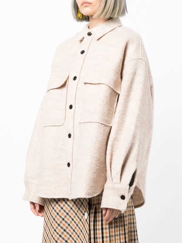 Izzue brown buttoned-up shirt jacket 