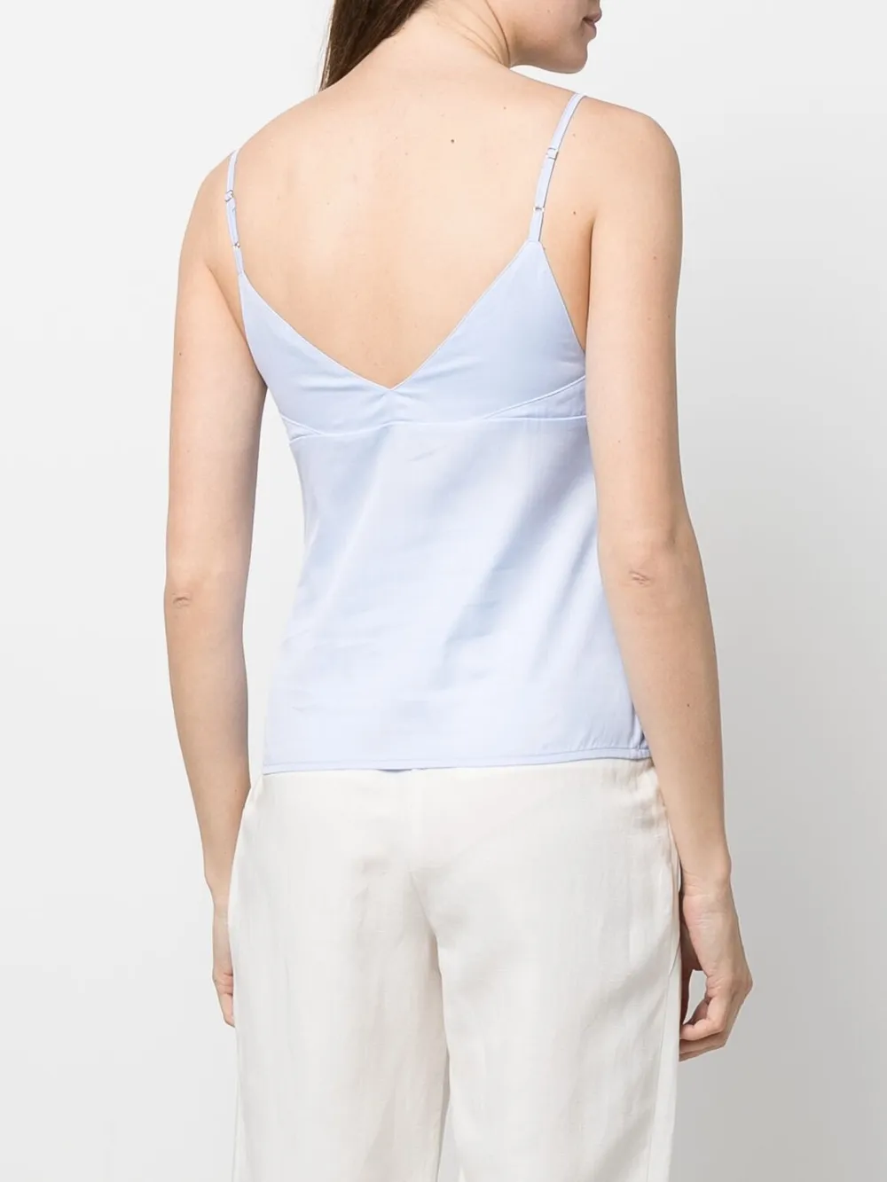 Patrizia Pepe Double-cup Sleeveless Top In Blue