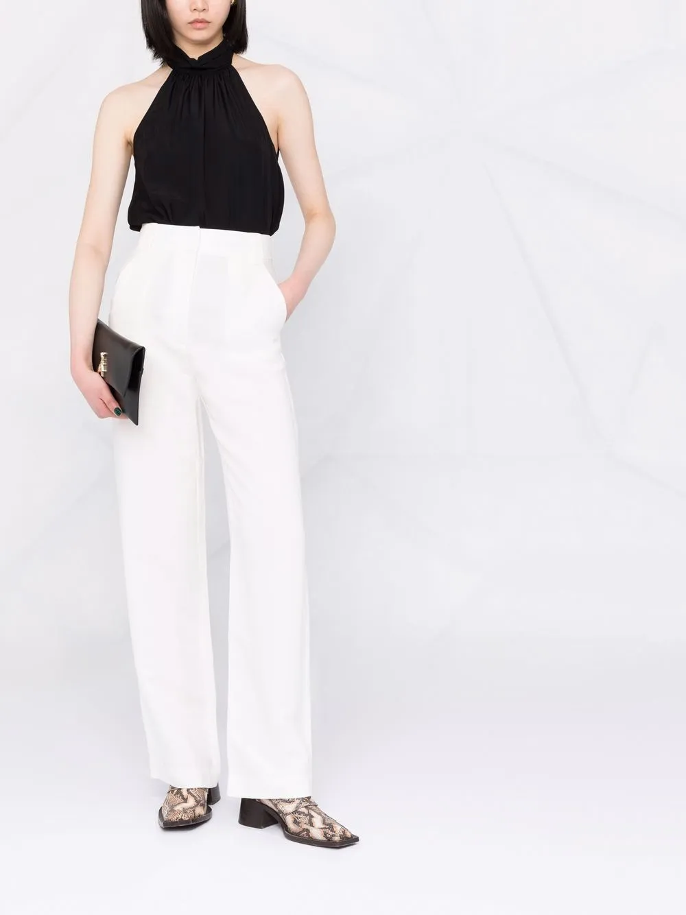 Patrizia Pepe High waist broek - Wit