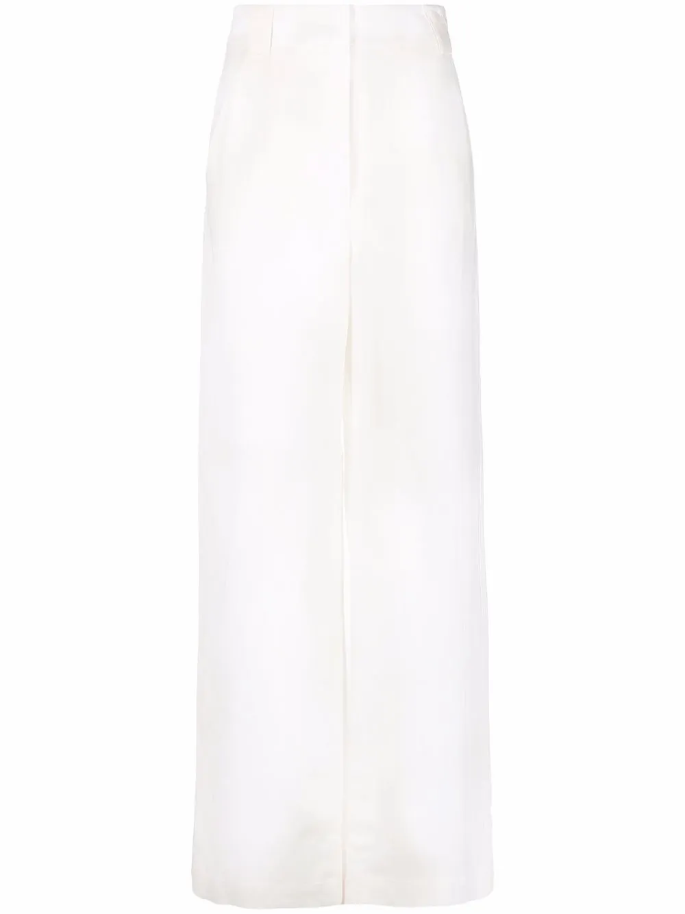 patrizia pepe pantalon droit à taille haute - blanc