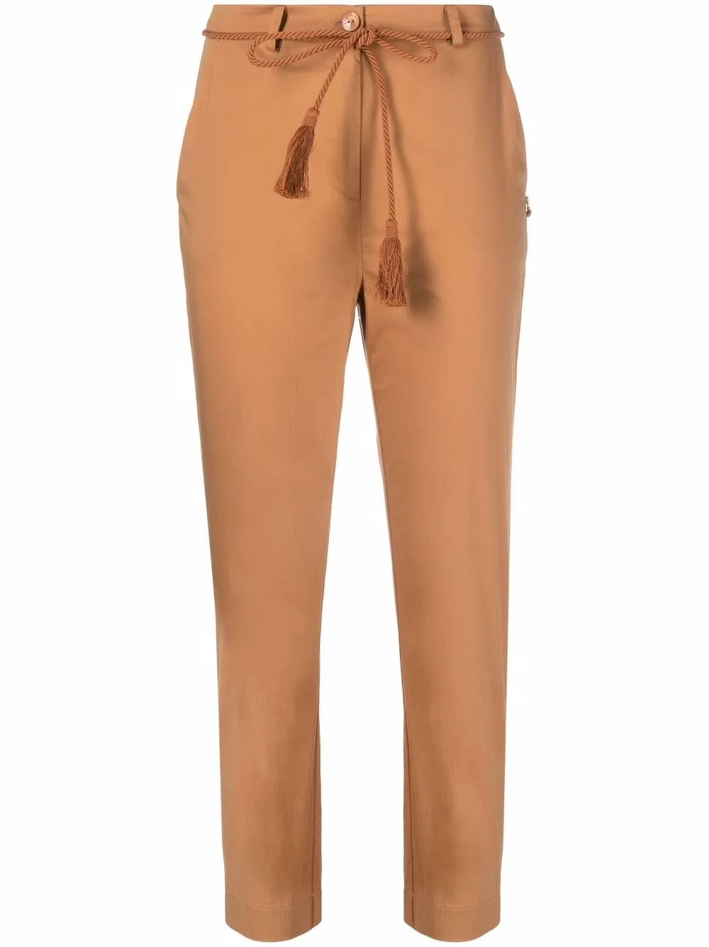 

Patrizia Pepe tassel-detail cropped trousers - Brown