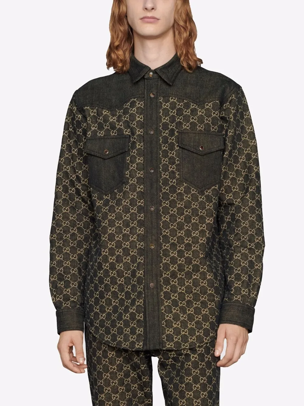 Gucci GG jacquard denim shirt