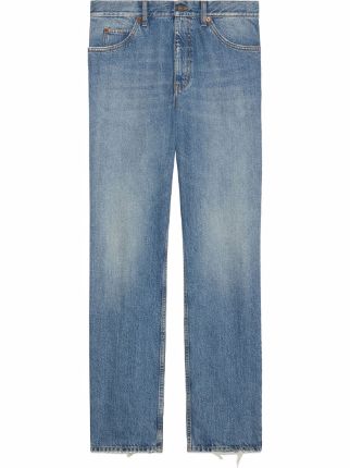 Gucci Men's Horsebit Straight-Leg Jeans - Blue - Straight Jeans