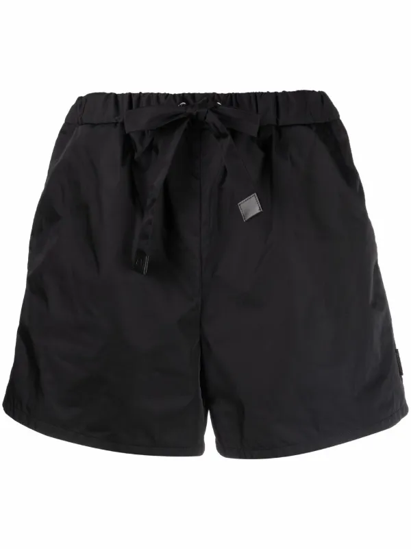 Moncler high waisted Drawstring Shorts Black FARFETCH AE