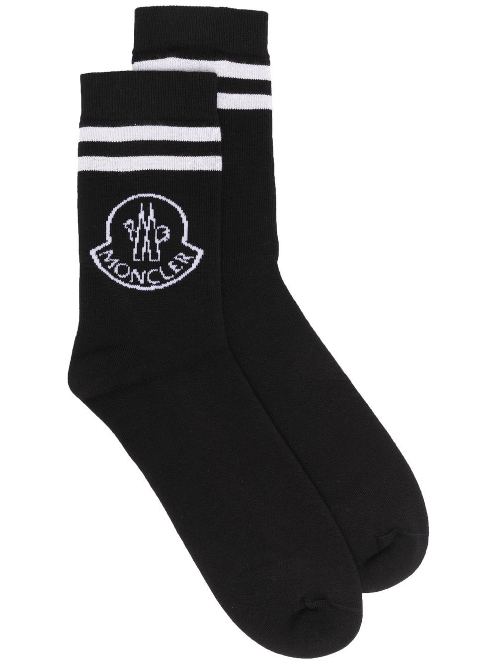 

Moncler calcetines tejidos con logo en intarsia - Negro