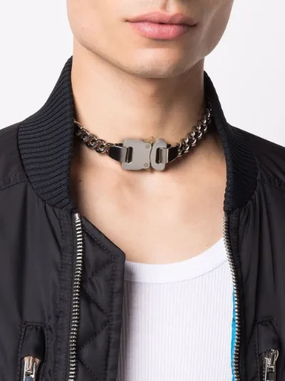 two-tone curb chain necklace | 1017 