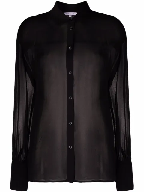 Patrizia Pepe semi-sheer puff-sleeve blouse